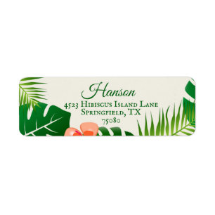 Étiquettes de adresse de Tropical Island Beach Lua