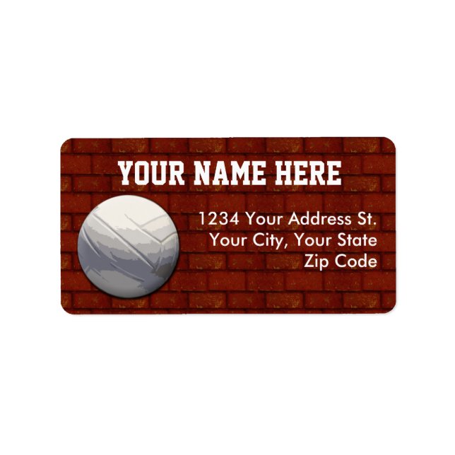 Étiquettes de adresse de volley-ball (Devant)