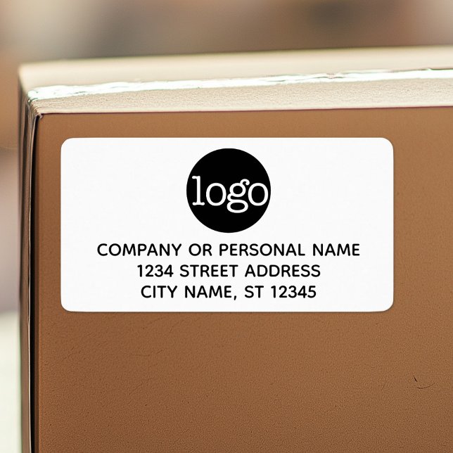 Étiquettes de adresse d'entreprise de base avec lo (Personalized return address label)