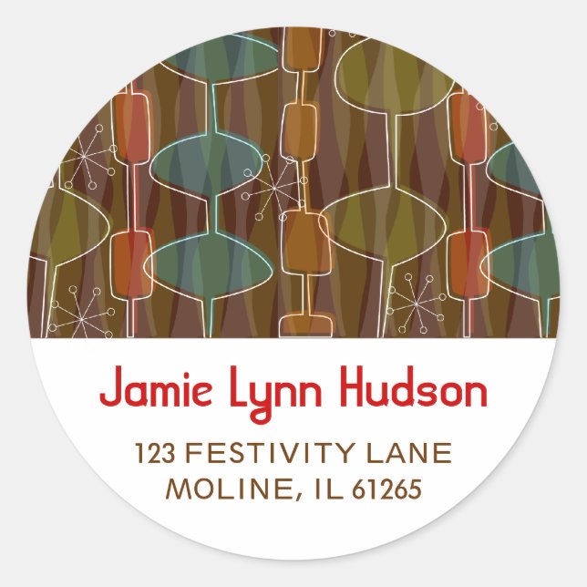 Étiquettes de adresse des Pots Rétro (Devant)