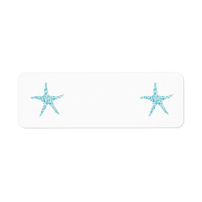 Étiquettes de adresse d'étoiles de mer d'Aqua de (Devant)