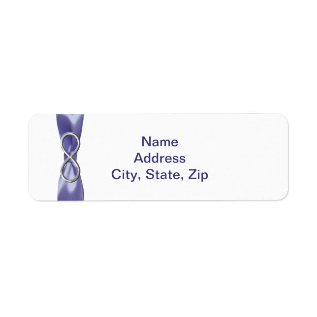 Étiquettes de adresse d'infini d'argent bleu viole (Devant)