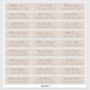 Étiquettes de adresse d'invités Mariages personnal