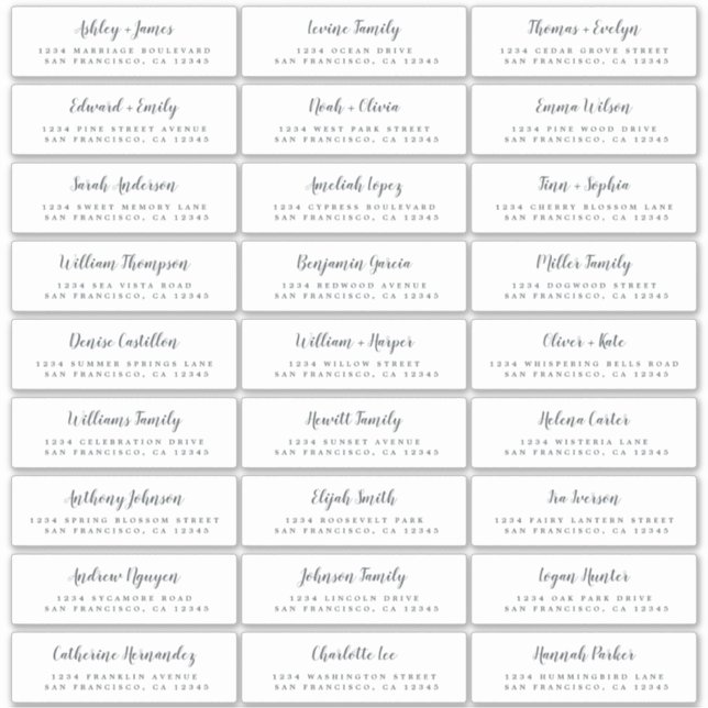 Étiquettes de adresse d'invités Mariages personnal (Devant)