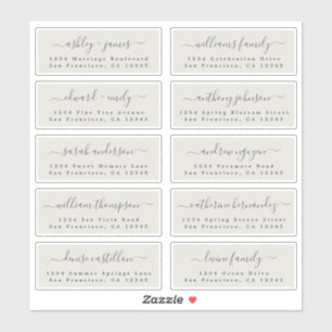 Étiquettes de adresse d'invités Mariages personnal