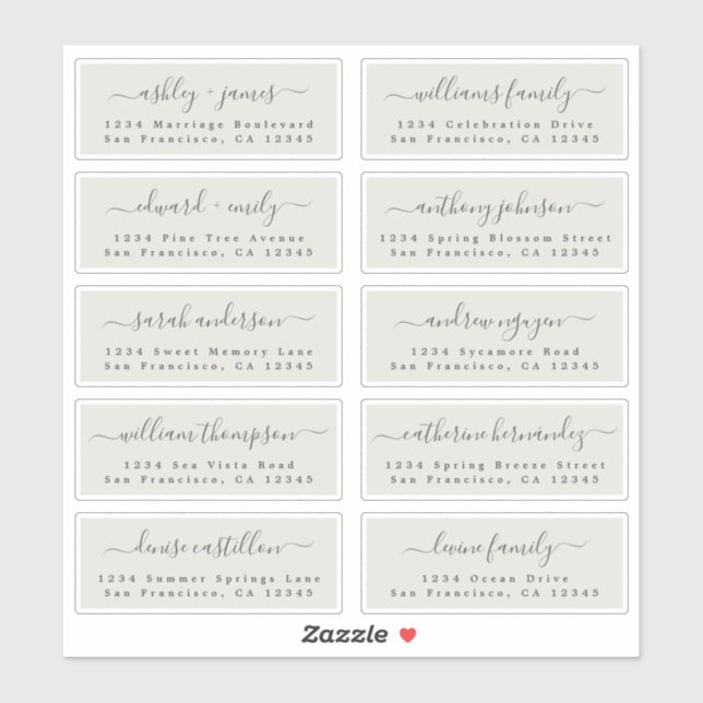 Étiquettes de adresse d'invités Mariages personnal (Feuille)