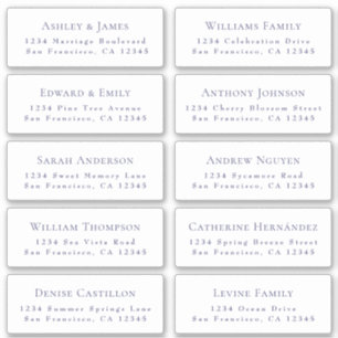 Étiquettes de adresse d'invités Mariages personnal