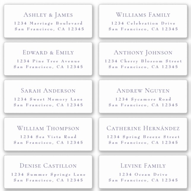 Étiquettes de adresse d'invités Mariages personnal (Devant)