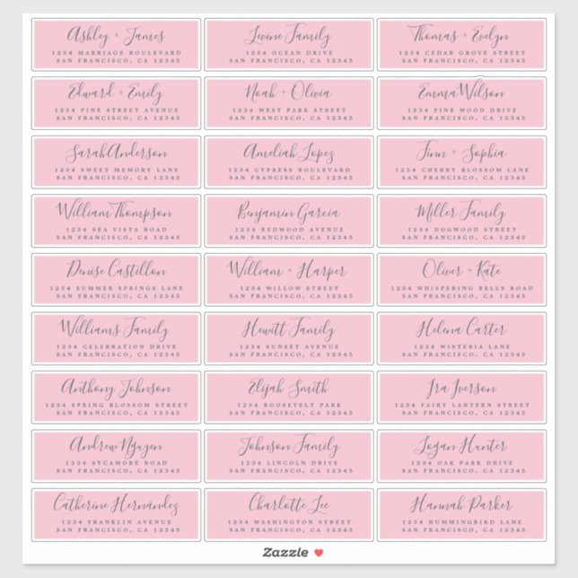 Étiquettes de adresse d'invités Mariages personnal (Feuille)