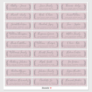Étiquettes de adresse d'invités Mariages pourpres