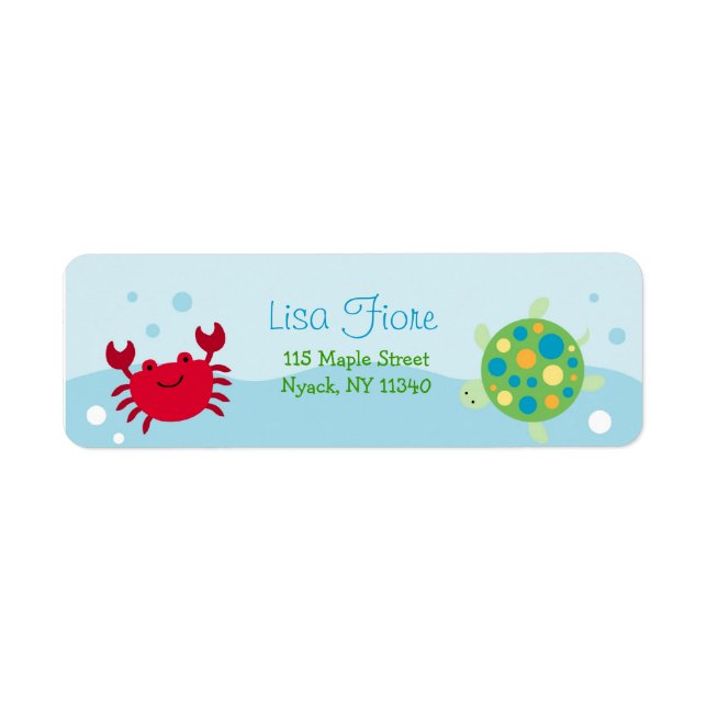 Étiquettes de adresse d'océan de créature de mer (Devant)