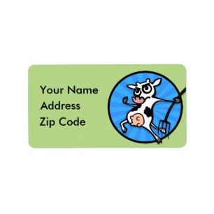 ÉTIQUETTES DE ADRESSE DRÔLES DE RETOUR DE VACHE