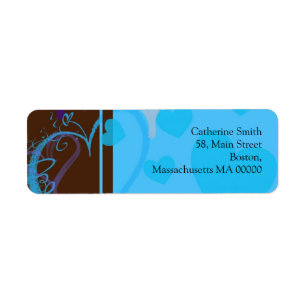 Étiquettes de adresse du coeur bleu