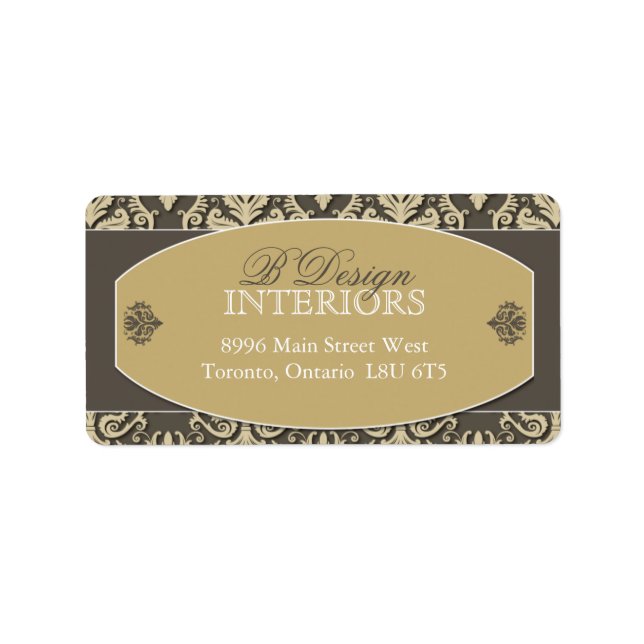 Étiquettes de adresse du concepteur d'intérieur (Devant)