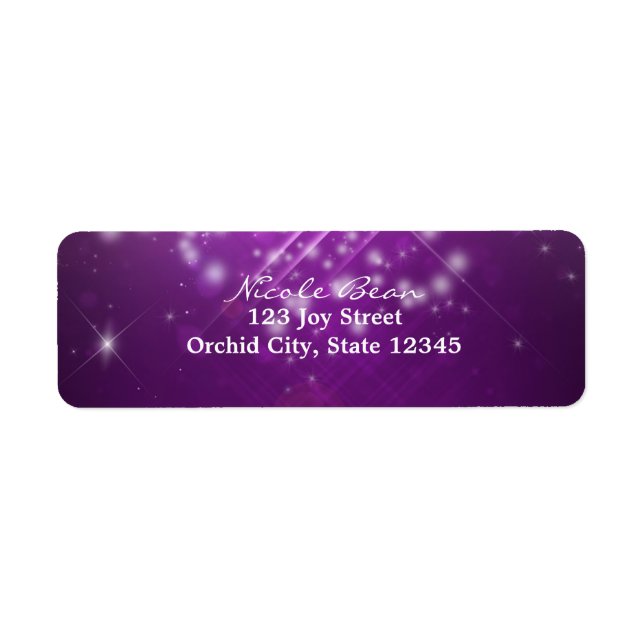 Étiquettes de adresse du Fuchsia Purple Sparkle Cl (Devant)