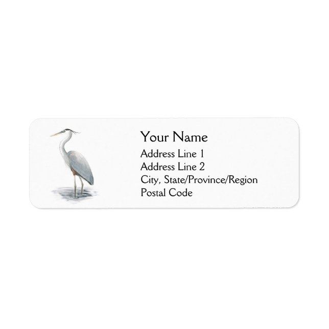 Étiquettes de adresse du Grand Héron Bleu (Devant)