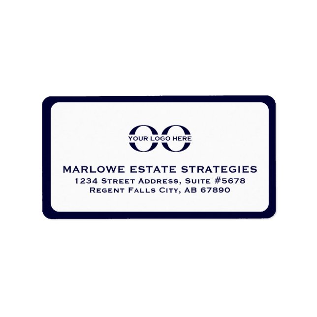 Étiquettes de adresse du logo bleu de la Marine (Devant)