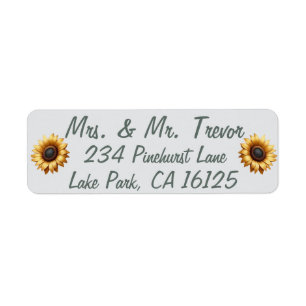 Étiquettes de adresse du patch de tournesol
