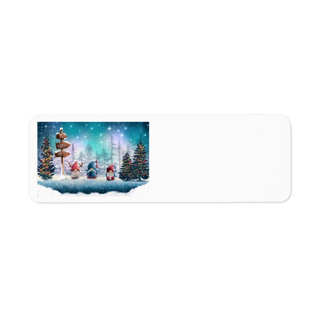 Étiquettes de adresse du pôle Nord Gnomes (Devant)