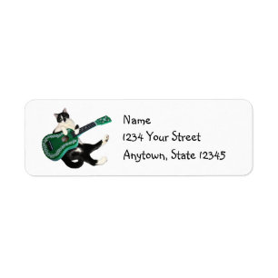 Étiquettes de adresse d'ukulélé de chat