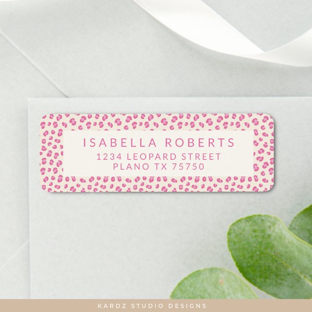 Étiquettes de adresse Empreintes de léopard chic r (Personalize with your name and address, choose size.)