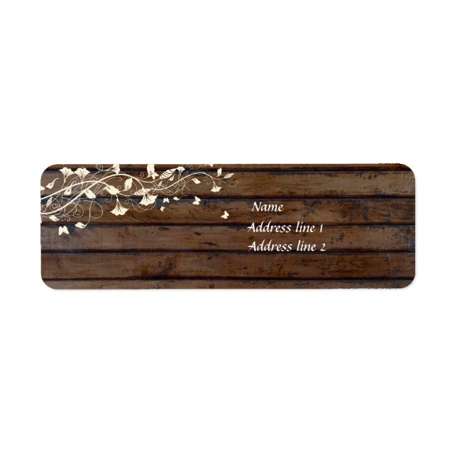 Étiquettes de adresse en bois Brown foncé (Devant)