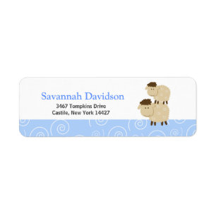 Étiquettes de adresse faits sur commande (bleus)
