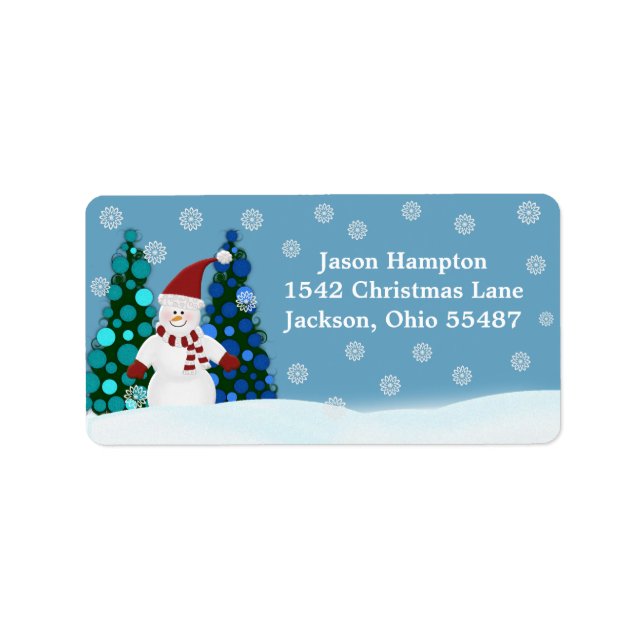 Étiquettes de adresse Festif de Snowman (Devant)