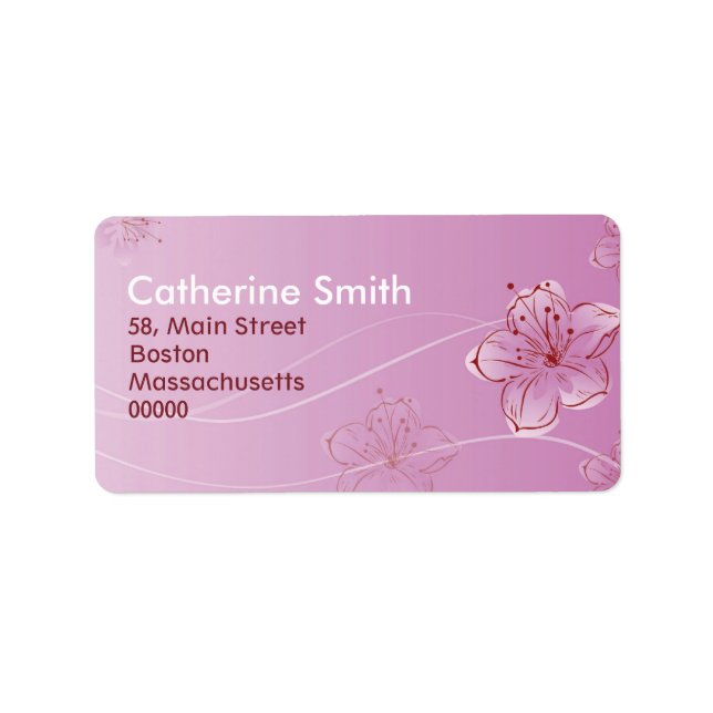 Étiquettes de adresse Floral Swirl personnalisable (Devant)