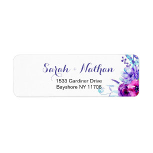 Étiquettes de adresse floraux de mariage