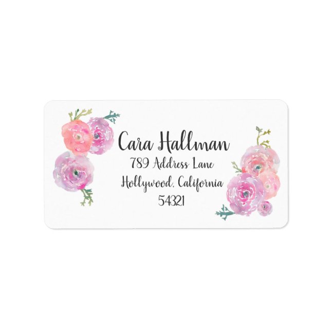 Étiquettes de adresse floraux personnalisables (Devant)