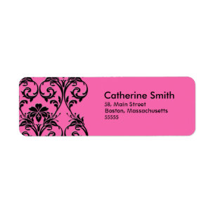 Étiquettes de adresse floraux roses vintages