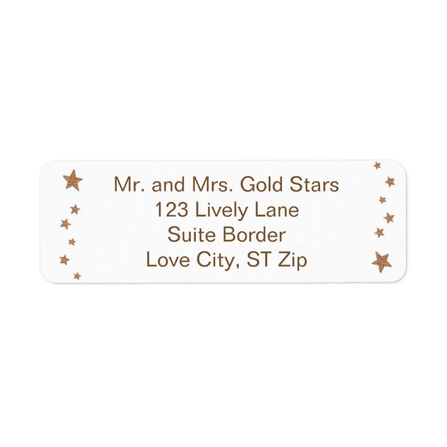 Étiquettes de adresse frontaliers des Gold Stars (Devant)