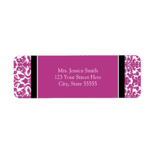 Étiquettes de adresse fuchsia de retour fait sur