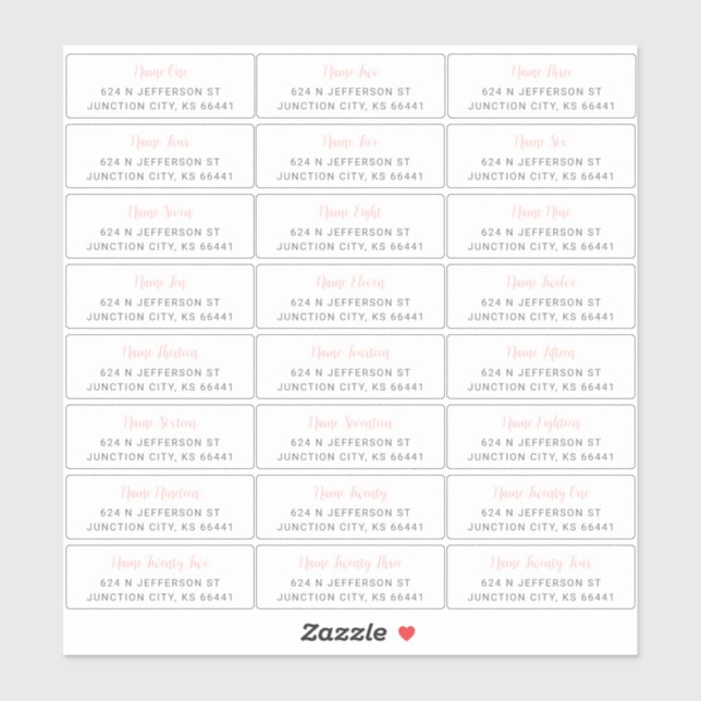 Étiquettes de adresse invités (Feuille)