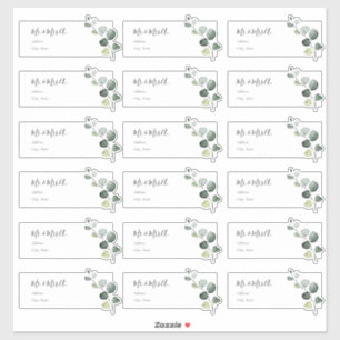 Étiquettes de adresse invités Eucalyptus Sprig