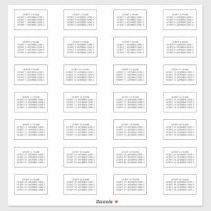 Étiquettes de adresse invités pour 28 enveloppes d