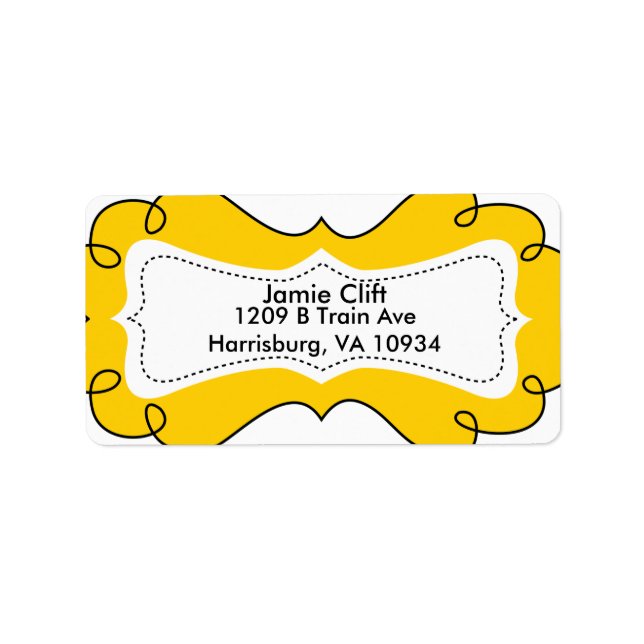 Étiquettes de adresse jaunes (Devant)