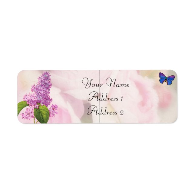 Étiquettes de adresse Lilac et Butterfly (Devant)