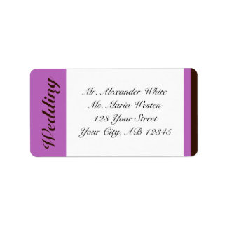Étiquettes de adresse Mariage Brown à bande violet