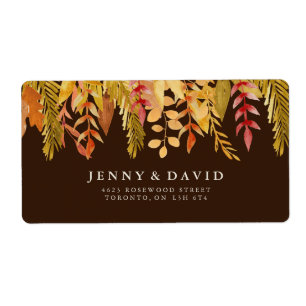 Étiquettes de adresse Mariage de automne aquarelle
