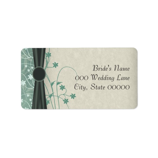 Étiquettes de adresse Mariages blancs verts et off (Devant)