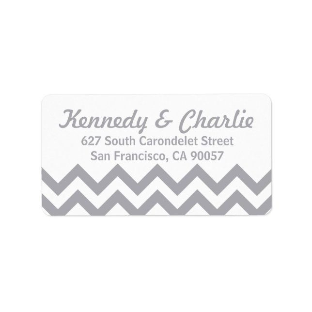 Étiquettes de adresse Mariages Chevron (Devant)