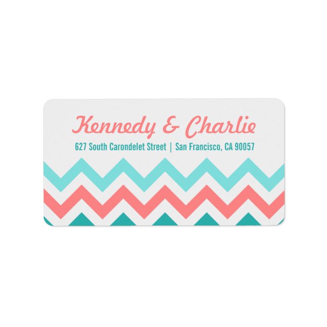 Étiquettes de adresse Mariages Chevron (Devant)