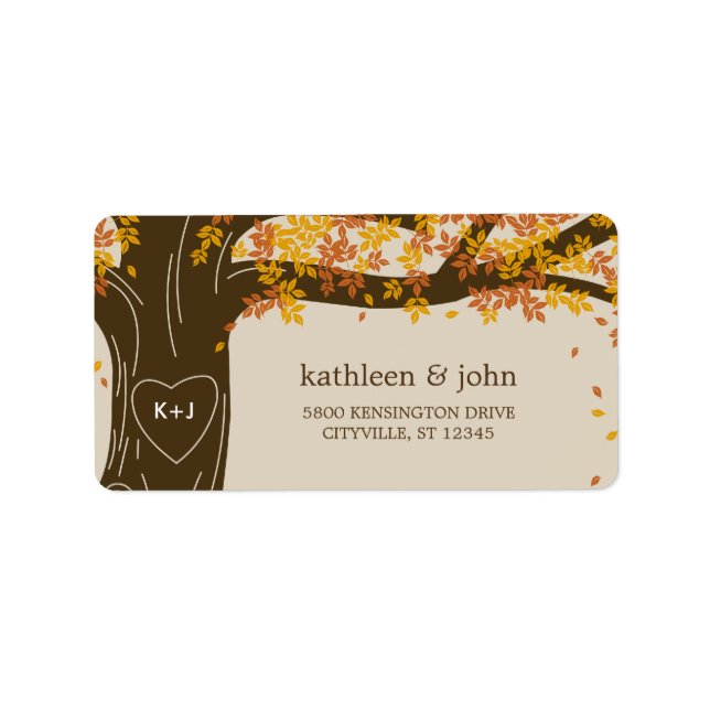 Étiquettes de adresse Mariages de automne de chêne (Devant)