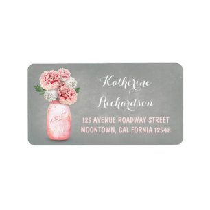 Étiquettes de adresse mariages de bocal de mason à