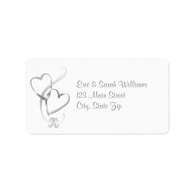 Étiquettes de adresse Mariages des Coeurs d'argent (Devant)