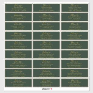 Étiquettes de adresse Mariages Emerald Gold Script