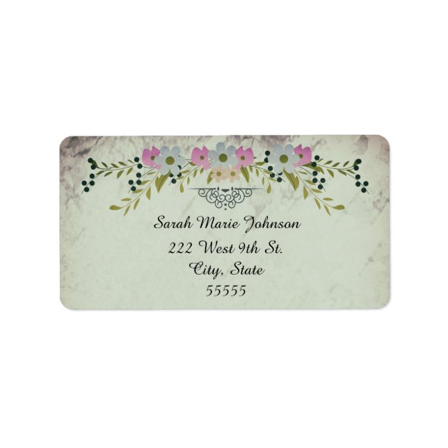 Étiquettes de adresse Mariages Floral Arch (Devant)