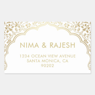 Étiquettes de adresse Mariages indiens, Stickers M